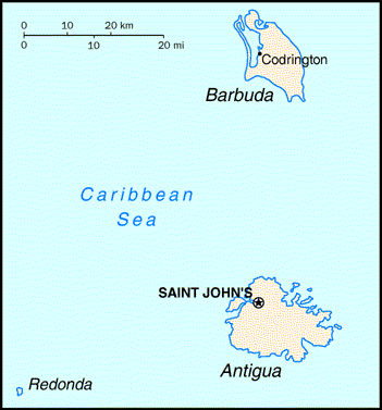 [Country map of Antigua and Barbuda]