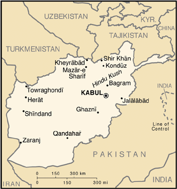 [Country map of Afghanistan]