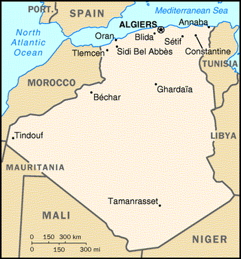 [Country map of Algeria]