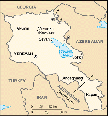 [Country map of Armenia]