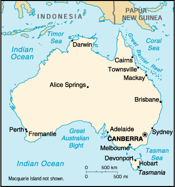 [Country map of Australia]