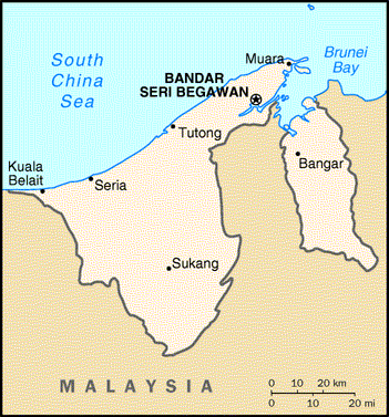 [Country map of Brunei]