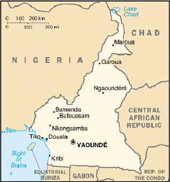 [Country map of Cameroon]