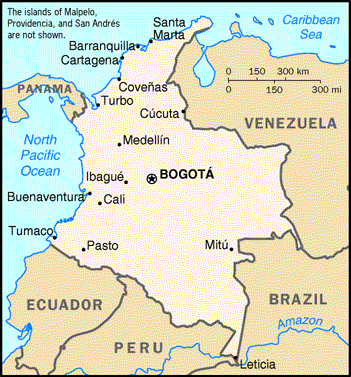 [Country map of Colombia]