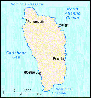 [Country map of Dominica]