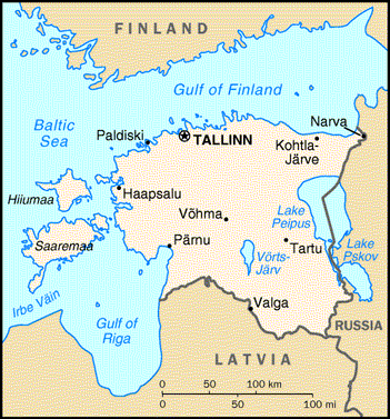 [Country map of Estonia]