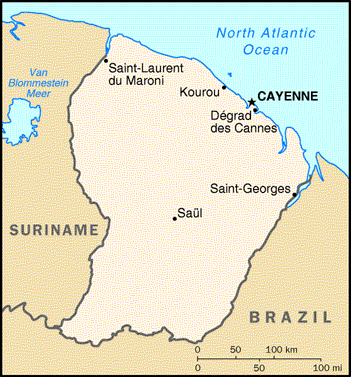 [Country map of French Guiana]