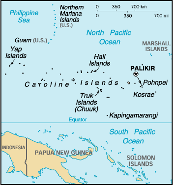 [Country map of Micronesia, Federated States of]