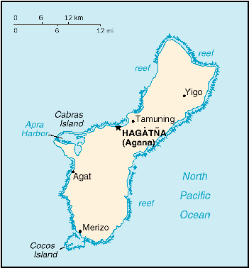 [Country map of Guam]