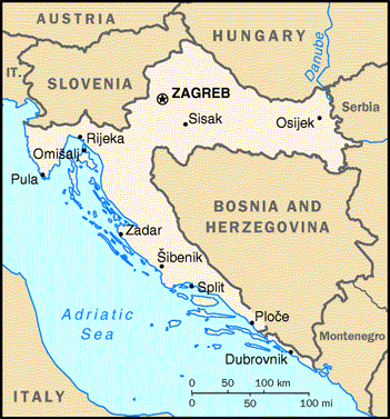 [Country map of Croatia]