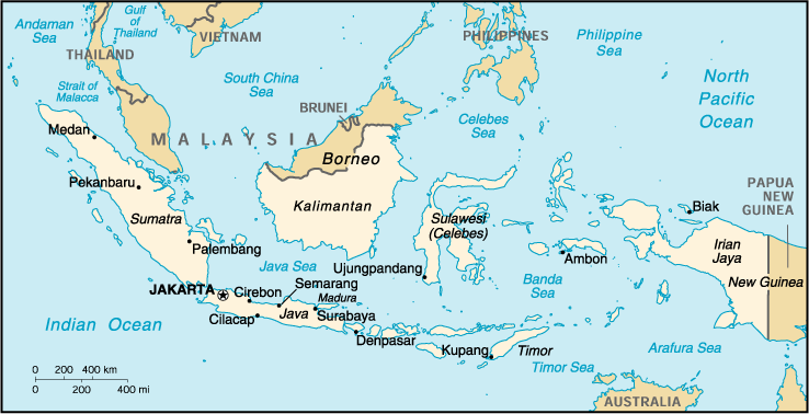 [Country map of Indonesia]
