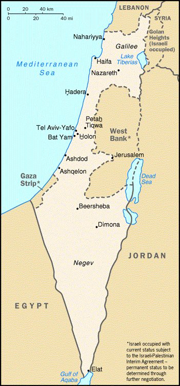 [Country map of Israel]