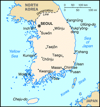 [Country map of Korea, South]