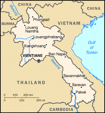 [Country map of Laos]