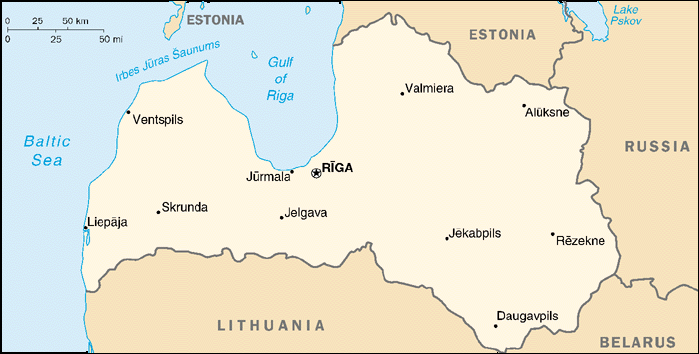 [Country map of Latvia]