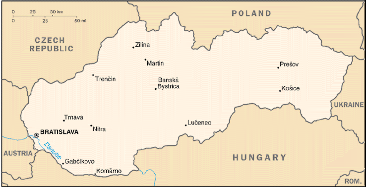 [Country map of Slovakia]