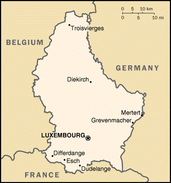 [Country map of Luxembourg]