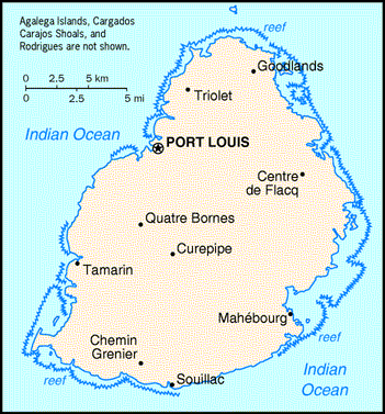 [Country map of Mauritius]