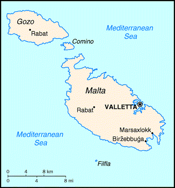 [Country map of Malta]