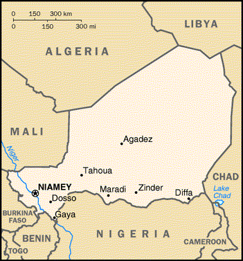 [Country map of Niger]