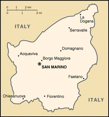 [Country map of San Marino]