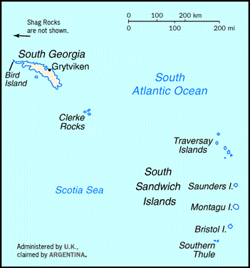 [Country map of South Georgia and the South Sandwich Islands]