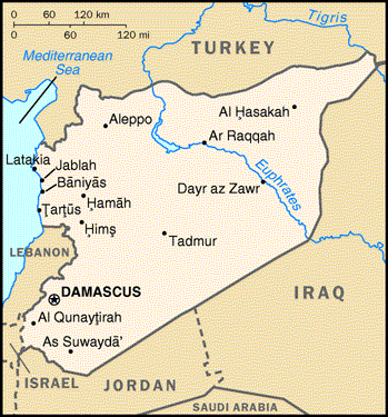 [Country map of Syria]