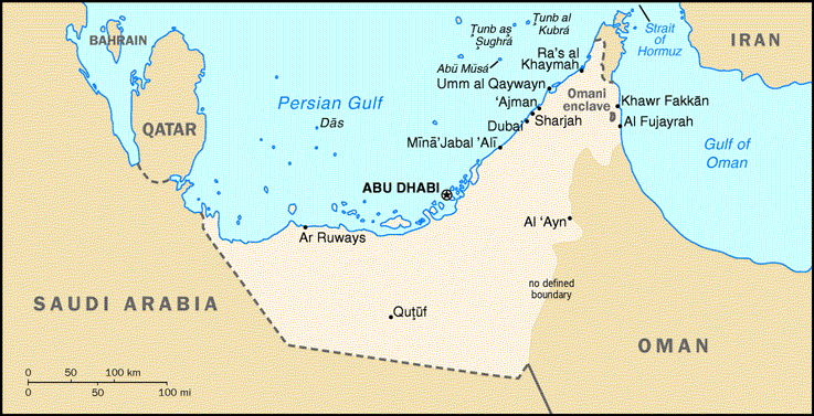 [Country map of United Arab Emirates]