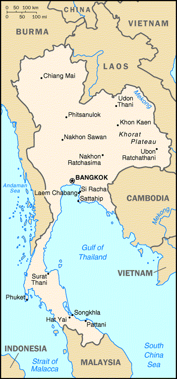 [Country map of Thailand]