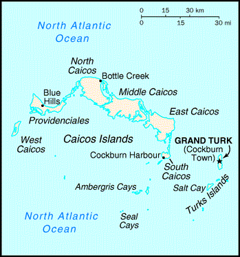 [Country map of Turks and Caicos Islands]