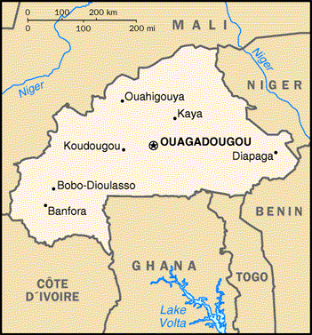 [Country map of Burkina Faso]